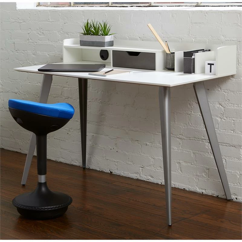 Unique Furniture 33.66" Fabric Seat And Metal Base Sit-Stand Stool In Red 5 Unique Furniture 33.66" Fabric Seat And Metal Base Sit-Stand Stool In Red - Image 3