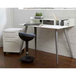 Unique Furniture 33.66" Fabric Seat And Metal Base Sit-Stand Stool In Red 32 Unique Furniture 33.66" Fabric Seat And Metal Base Sit-Stand Stool In Red -CYMAX Sales 2005797 5 L