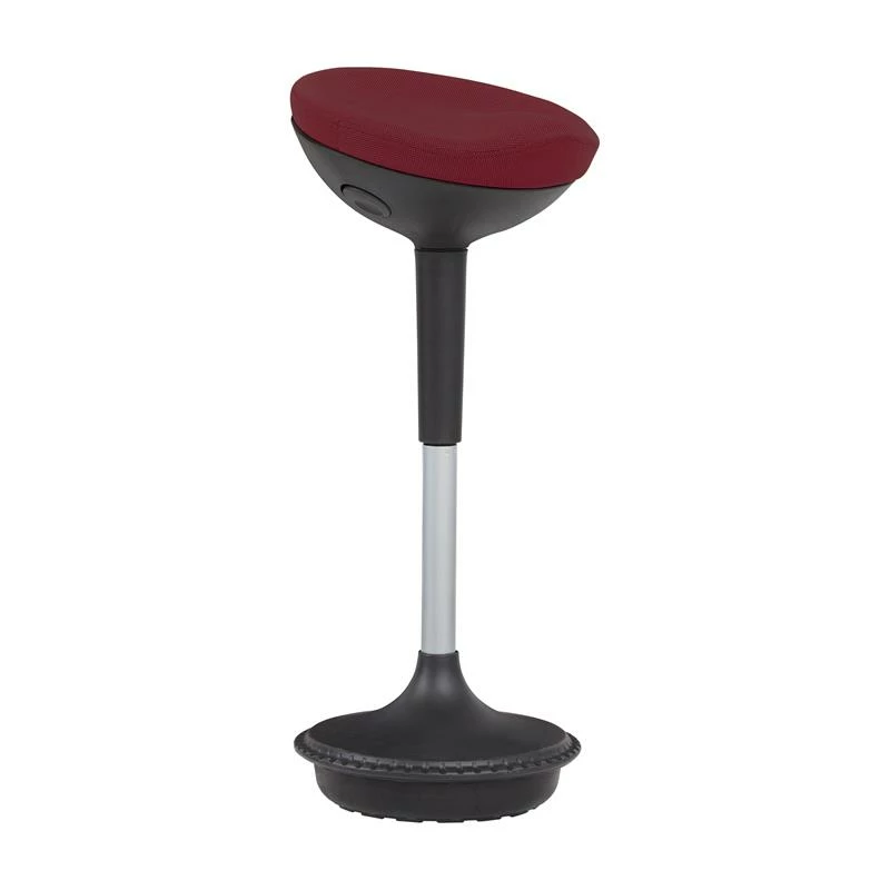 Unique Furniture 33.66" Fabric Seat And Metal Base Sit-Stand Stool In Red 8 Unique Furniture 33.66" Fabric Seat And Metal Base Sit-Stand Stool In Red - Image 6