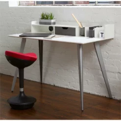 Unique Furniture 33.66" Fabric Seat And Metal Base Sit-Stand Stool In Red 24 Unique Furniture 33.66" Fabric Seat And Metal Base Sit-Stand Stool In Red -CYMAX Sales 2005798 5 L