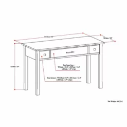 Simpli Home Avalon 47" Solid Wood Writing Desk In White 36 Simpli Home Avalon 47" Solid Wood Writing Desk In White -CYMAX Sales 2005969 6 L