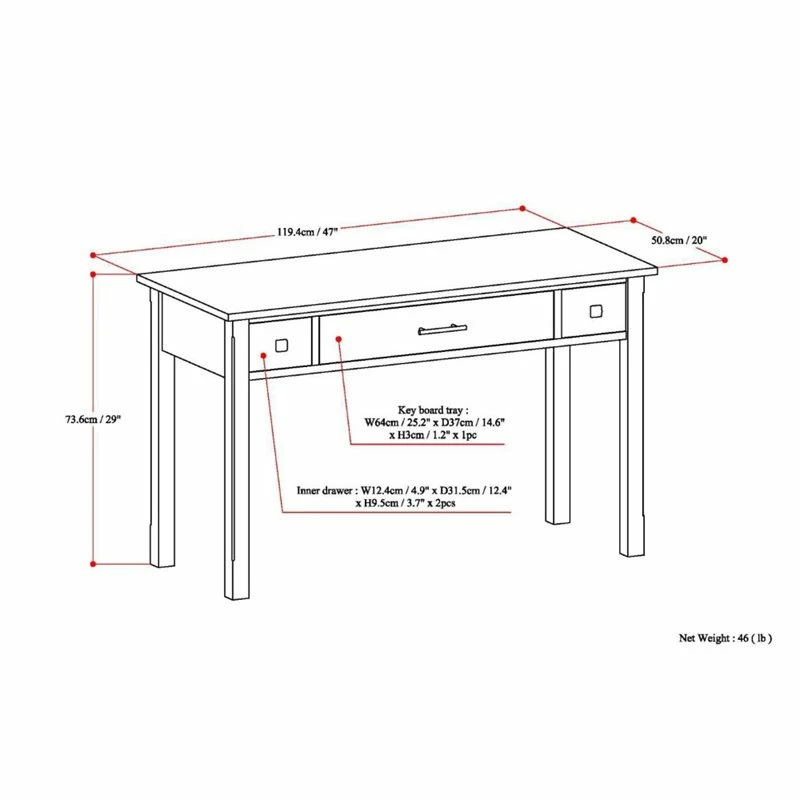 Simpli Home Avalon 47" Solid Wood Writing Desk In White 17 Simpli Home Avalon 47" Solid Wood Writing Desk In White - Image 15