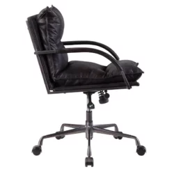 ACME Furniture Haggar Upholstered Leather Swivel Office Chair In Slate Gray -CYMAX Sales 2010643 10 L