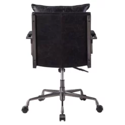 ACME Furniture Haggar Upholstered Leather Swivel Office Chair In Slate Gray -CYMAX Sales 2010643 11 L