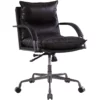 ACME Furniture Haggar Upholstered Leather Swivel Office Chair In Slate Gray 2 ACME Furniture Haggar Upholstered Leather Swivel Office Chair In Slate Gray -CYMAX Sales 2010643 6 L