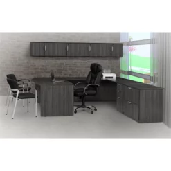 Legacy 71" Wood Bowfront Desk Shell- Ash Grey -CYMAX Sales 2011290 5 L