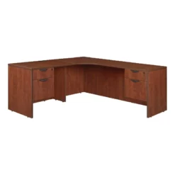 Legacy 71" Double Pedestal Left Corner Credenza With 35" Return- Cherry