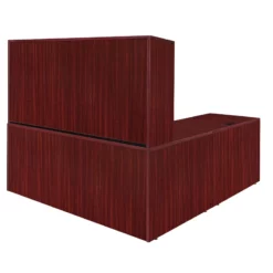 Legacy 71" Dual Ped. Left Corner Credenza With 35" Return And Hutch- Mahogany -CYMAX Sales 2011362 2 L