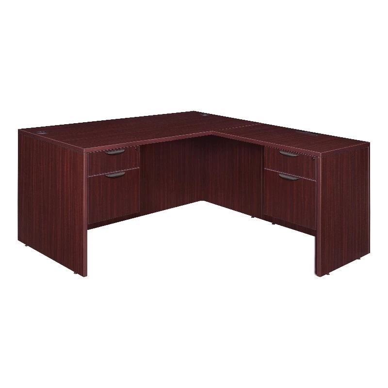 Legacy 66" Double Pedestal L-Desk With 35" Return- Mahogany 3 Legacy 66" Double Pedestal L-Desk With 35" Return- Mahogany