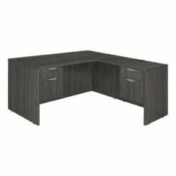 Legacy 71" Double Pedestal L-Desk With 35" Return- Ash Grey