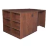 Legacy Stand Up Storage Cabinet/ 3 Desk Quad With Bookcase End- Cherry -CYMAX Sales 2011462 L