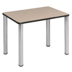 18.5" X 26" Rectangle Desk - Beige/ Chrome