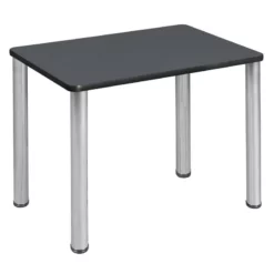 18.5" X 26" Rectangle Desk - Grey/ Chrome