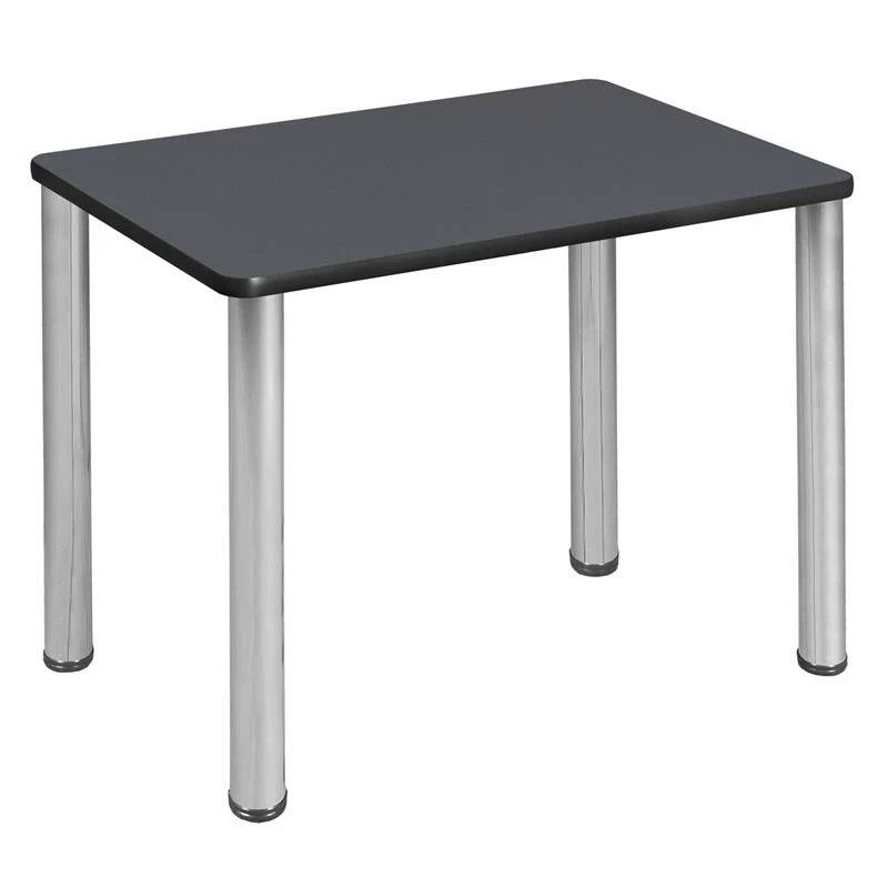 18.5" X 26" Rectangle Desk - Grey/ Chrome 3 18.5" X 26" Rectangle Desk - Grey/ Chrome