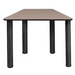 Trapezoid 36" X 23" X 19" Desk - Beige/ Black 17 Trapezoid 36" X 23" X 19" Desk - Beige/ Black -CYMAX Sales 2011731 6 L