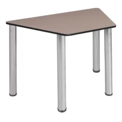 Trapezoid 36" X 23" X 19" Desk - Beige/ Chrome -CYMAX Sales 2011732 4 L