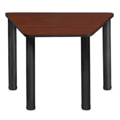 Trapezoid 36" X 23" X 19" Desk - Cherry/ Black -CYMAX Sales 2011733 2 L