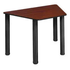 Trapezoid 36" X 23" X 19" Desk - Cherry/ Black