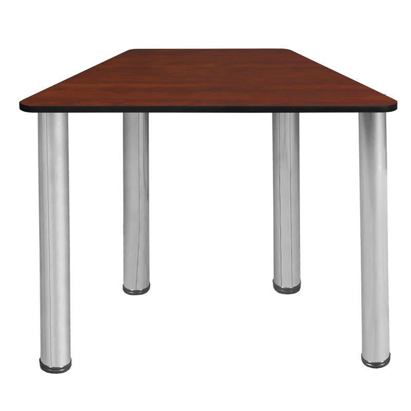 Trapezoid 36" X 23" X 19" Desk - Cherry/ Chrome 4 Trapezoid 36" X 23" X 19" Desk - Cherry/ Chrome - Image 2
