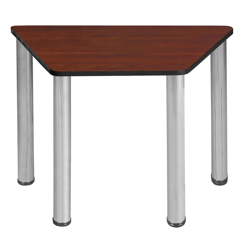 Trapezoid 36" X 23" X 19" Desk - Cherry/ Chrome 10 Trapezoid 36" X 23" X 19" Desk - Cherry/ Chrome - Image 8