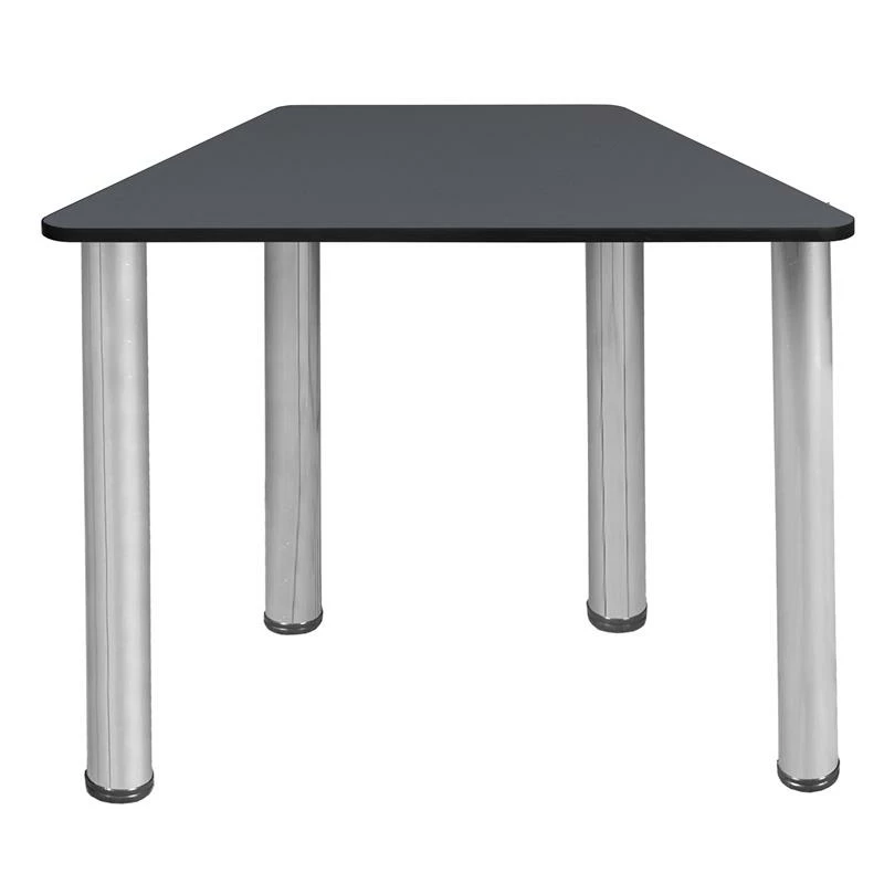 Trapezoid 36" X 23" X 19" Desk - Grey/ Chrome 4 Trapezoid 36" X 23" X 19" Desk - Grey/ Chrome - Image 2