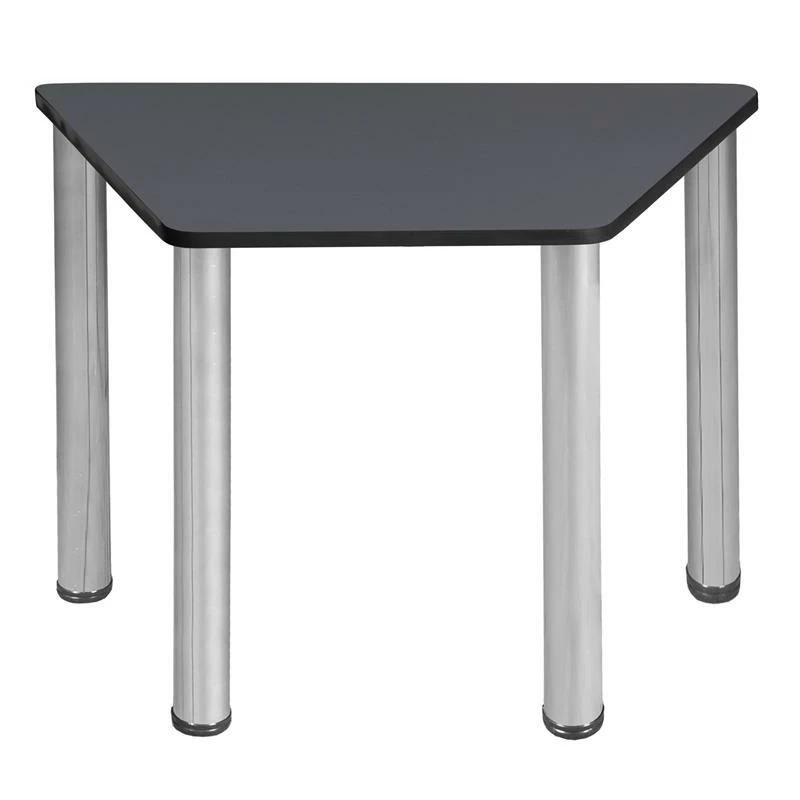 Trapezoid 36" X 23" X 19" Desk - Grey/ Chrome 5 Trapezoid 36" X 23" X 19" Desk - Grey/ Chrome - Image 3