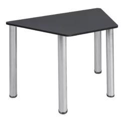 Trapezoid 36" X 23" X 19" Desk - Grey/ Chrome 14 Trapezoid 36" X 23" X 19" Desk - Grey/ Chrome -CYMAX Sales 2011736 4 L