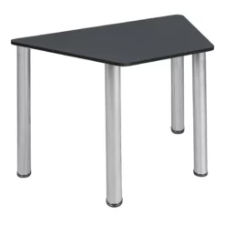Trapezoid 36" X 23" X 19" Desk - Grey/ Chrome