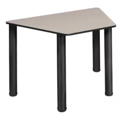 Trapezoid 36" X 23" X 19" Desk - Maple/ Black