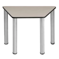 Trapezoid 36" X 23" X 19" Desk - Maple/ Chrome -CYMAX Sales 2011738 2 L