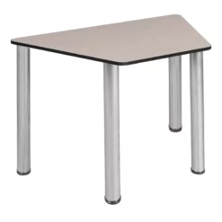 Trapezoid 36" X 23" X 19" Desk - Maple/ Chrome -CYMAX Sales 2011738 4 L