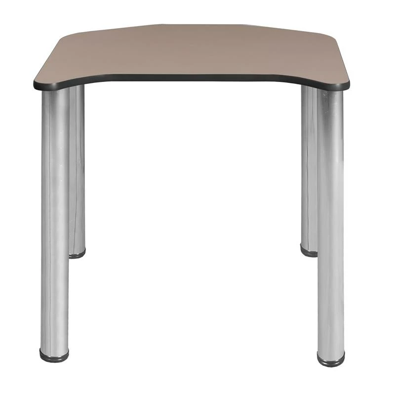 Ferris 26" X 24" Desk - Beige/ Chrome 4 Ferris 26" X 24" Desk - Beige/ Chrome - Image 2