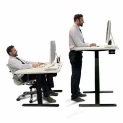 Vifah SmartDesk Adjustable Classic Metal Standing Desk In Black And White -CYMAX Sales 2012108 4 L