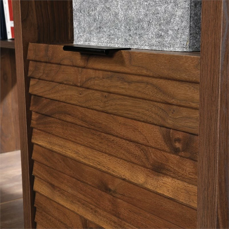 Sauder Harvey Park Engineered Wood And Metal L-Shaped Desk In Grand Walnut 4 Sauder Harvey Park Engineered Wood And Metal L-Shaped Desk In Grand Walnut - Image 2