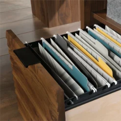 Sauder Harvey Park Engineered Wood And Metal L-Shaped Desk In Grand Walnut 21 Sauder Harvey Park Engineered Wood And Metal L-Shaped Desk In Grand Walnut -CYMAX Sales 2012337 12 L