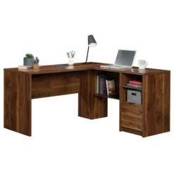 Sauder Harvey Park Engineered Wood And Metal L-Shaped Desk In Grand Walnut 27 Sauder Harvey Park Engineered Wood And Metal L-Shaped Desk In Grand Walnut -CYMAX Sales 2012337 3 L