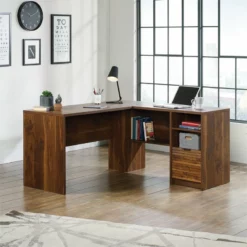 Sauder Harvey Park Engineered Wood And Metal L-Shaped Desk In Grand Walnut 29 Sauder Harvey Park Engineered Wood And Metal L-Shaped Desk In Grand Walnut -CYMAX Sales 2012337 5 L