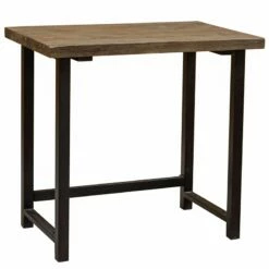 Alaterre Furniture Pomona 32" Small Metal And Solid Wood Desk