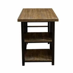 Alaterre Furniture Pomona 48" Metal And Solid Wood Desk With 2 Shelves -CYMAX Sales 2012968 4 L