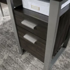 Sauder Rock Glen Engineered Wood L Shaped Writing Desk In Black Walnut -CYMAX Sales 2014289 17 L