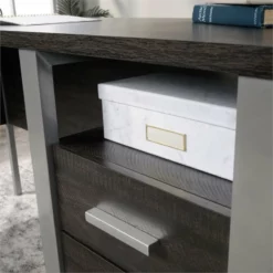 Sauder Rock Glen Engineered Wood L Shaped Writing Desk In Black Walnut -CYMAX Sales 2014289 19 L