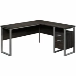 Sauder Rock Glen Engineered Wood L Shaped Writing Desk In Black Walnut