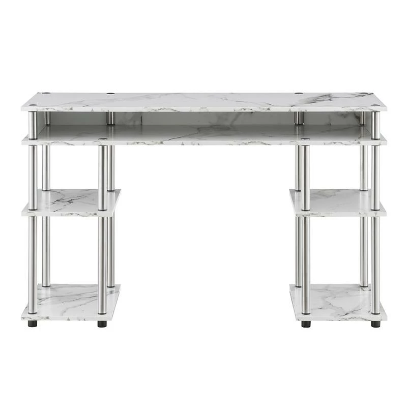 Designs2Go No-Tools Student Desk In White Faux Marble Wood Finish 6 Designs2Go No-Tools Student Desk In White Faux Marble Wood Finish - Image 4