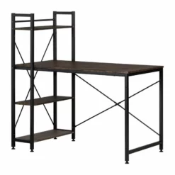 South Shore Evane Industrial Desk With Bookcase In Cracked Fall Oak -CYMAX Sales 2016794 2 L