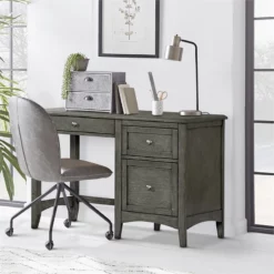 Lexicon Garcia Wood Writing Desk In Gray -CYMAX Sales 2019038 5 L