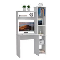 TUHOME Versalles Desk Engineered Wood Desks In White -CYMAX Sales 2019329 8 L