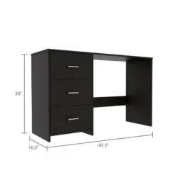 TUHOME Classic Computer Desk With Three Drawers In Black -CYMAX Sales 2019330 1 L