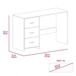 TUHOME Classic Computer Desk With Three Drawers In Black -CYMAX Sales 2019330 13 L
