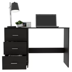 TUHOME Classic Computer Desk With Three Drawers In Black -CYMAX Sales 2019330 8 L