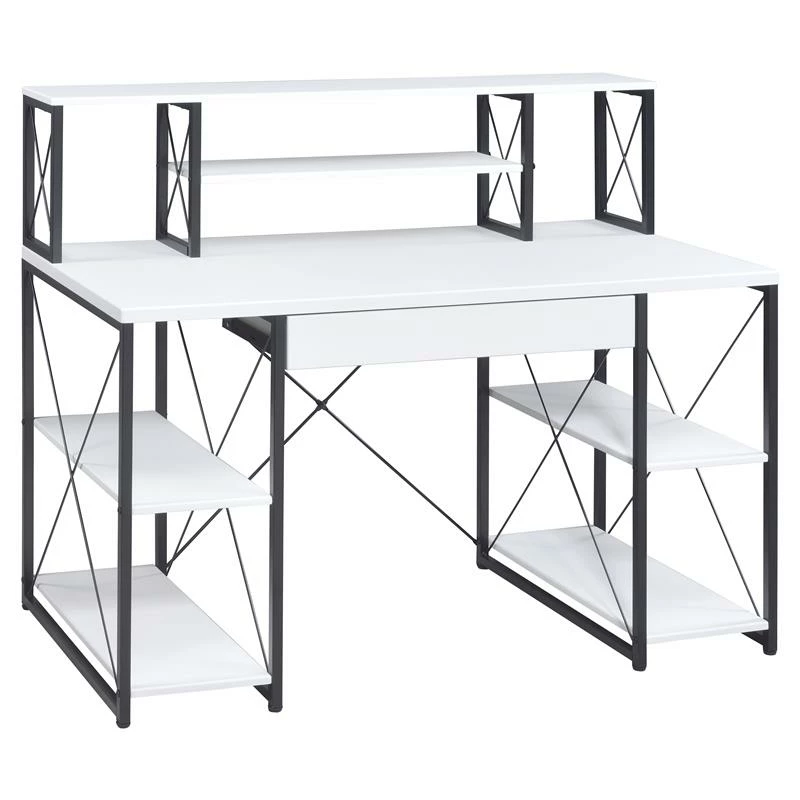 ACME Amiel Wooden 1-Drawer Writing Desk With Small Hutch In Black 5 ACME Amiel Wooden 1-Drawer Writing Desk With Small Hutch In Black - Image 3